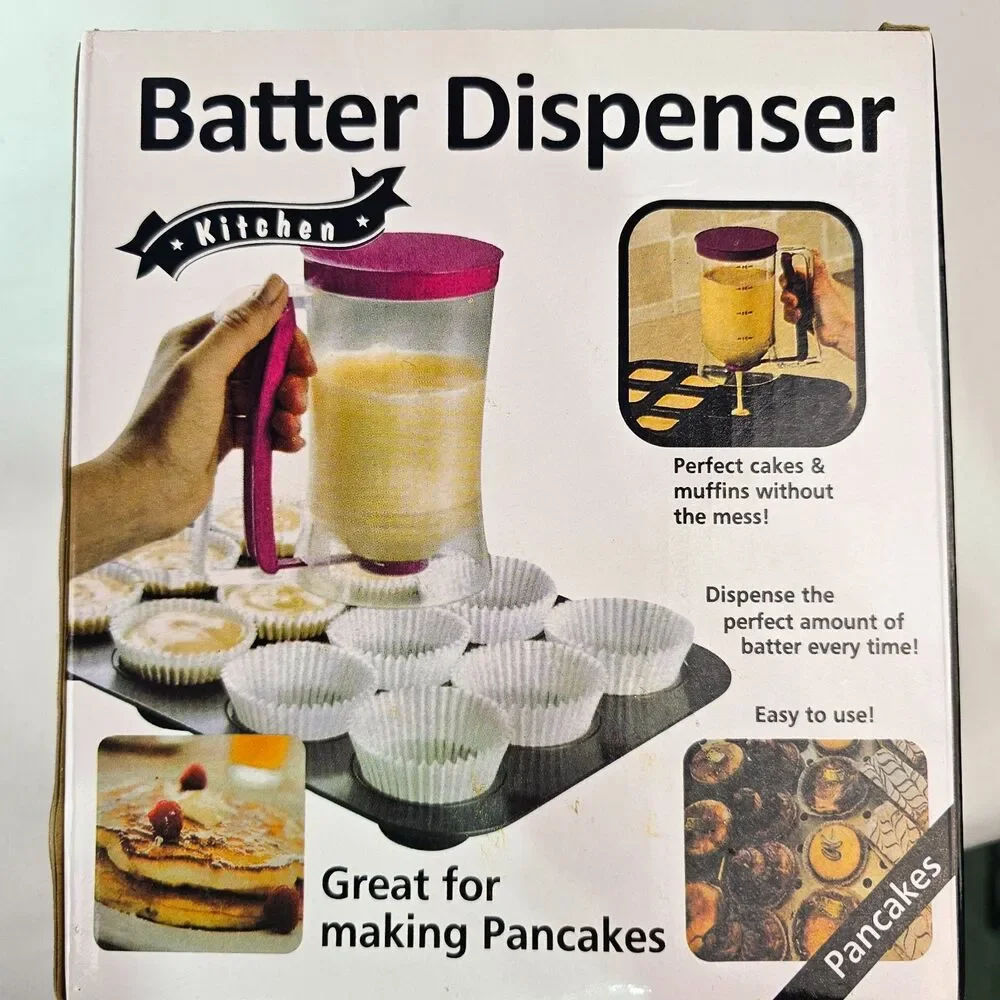 Kitchen Batter Dispenser Pancake Cupcake Muffin Pourer Purple New in Box